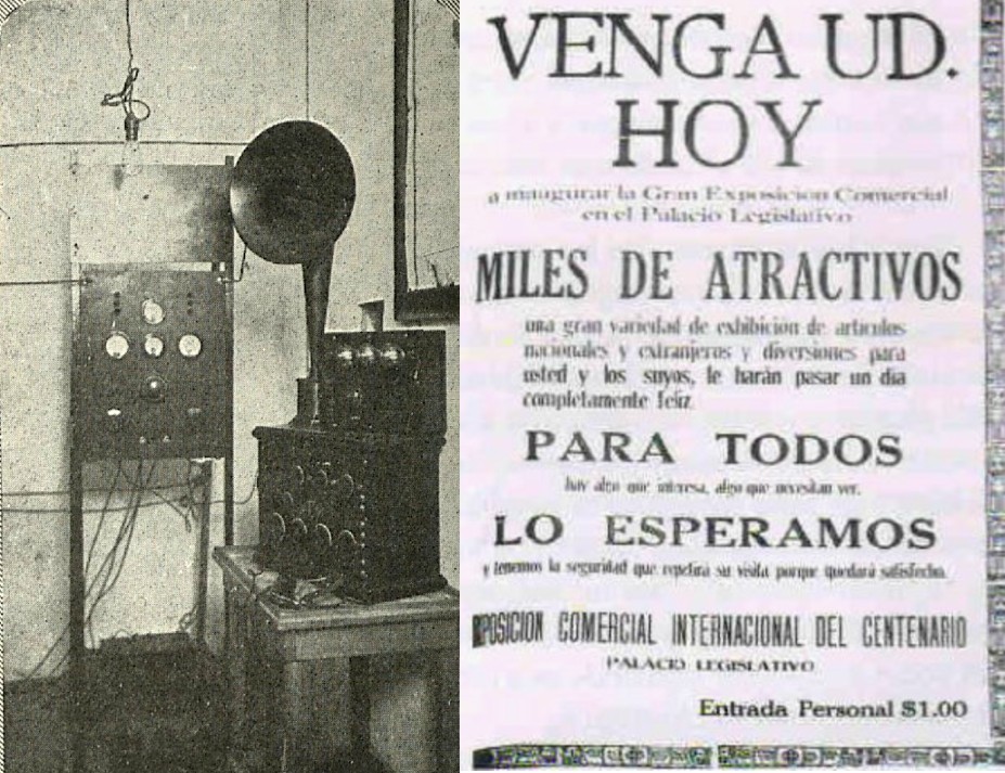 La radio multiplicó su número de aficionados.jpg La radio multiplicó su número de aficionados. Por ello, se organizaron eventos de transmisiones en vivo para que el público conociera y entendiera el funcionamiento del maravilloso invento. Foto disponible en: https://www.eluniversal.com.mx/mochilazo-en-el-tiempo/la-inauguracion-de-la-primera-estacion-transmisora-en-mexico
