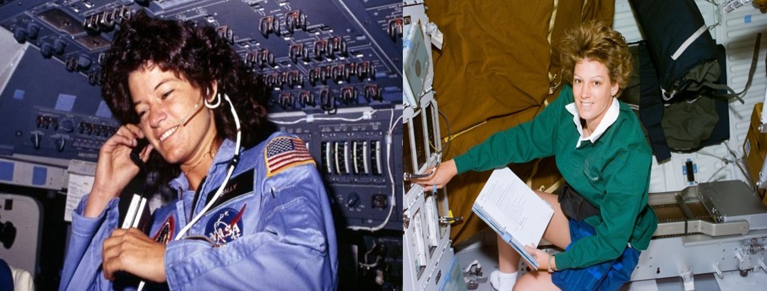 91 Sally Ride y Eileen Collins.jpg Sally Ride y Eileen Collins pertenecieron a una generación de mujeres universitarias con conocimientos interdisciplinarios y altamente especializados en materia espacial. Imágenes recuperadas de: BBC y NASA.