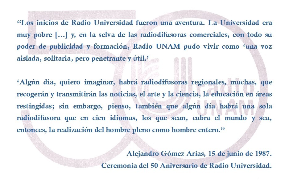 Radio UNAM una historia hecha por muchos mérito de todos.jpg Radio UNAM, “una historia hecha por muchos, mérito de todos”, Gaceta UNAM, 15 junio 1987.