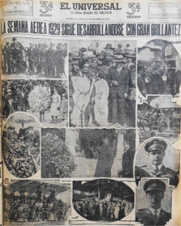 una plana entera.jpg Una plana entera dedicó El Universal al desarrollo de la primera Semana Aérea. El Universal 12 de diciembre de 1929.