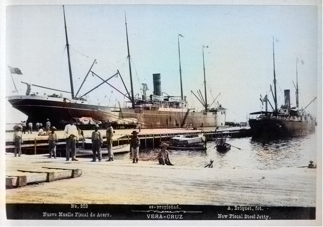 15bd2bc774c11ddae1b066b2c01397b1_850c1431-5204-4ddd-a5c7-436a587770d1.png Nuevo Muelle Fiscal de 180 metros de longitud, realizado en acero (1902). Archivo Histórico de la Biblioteca Francisco Xavier Clavijero-Universidad Iberoamericana.