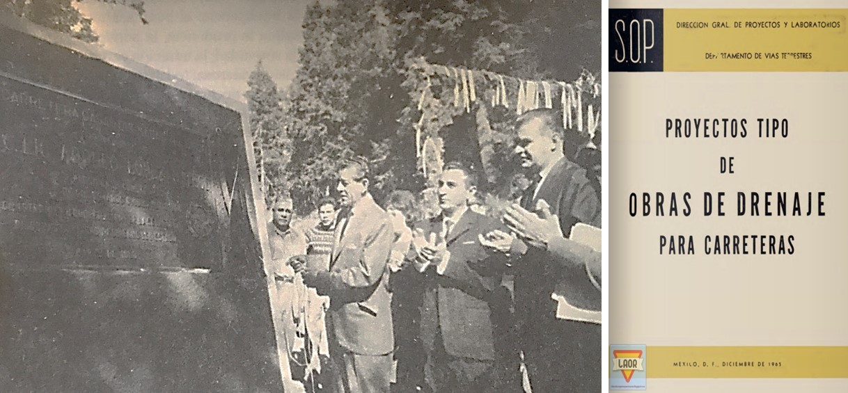 Javier Barros Sierra, primer titular de la SOP impulsó la construcción de carreteras, puentes y caminos, además de la infraestructura necesaria para la explotación de los recursos eléctricos y petroleros de México, como presas, plantas y oleoductos. Imágenes recuperadas del libro: Javier Barros Sierra. Su vida, sus ideas y su obra.