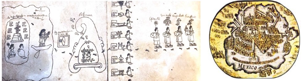 Desde la Tira de la Peregrinación hasta los caminos hechos a mano por los pueblos antiguos de México, abrir y andar caminos ha conducido al desarrollo de las civilizaciones. Fotos recuperadas del libro: Atlas Histórico de México. 