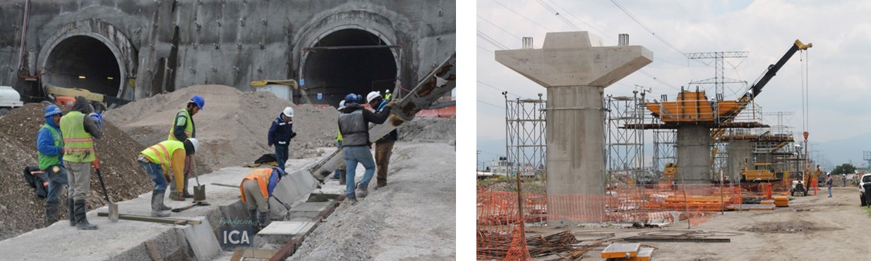 Entrada al bitunel ubicado a la altura de La Marquesa. Grandes y robustos pilares sostendrán el paso del tren interurbano. https://twitter.com/icamexico/status/1228398948706115585 https://www.ulmaconstruction.com.mx/es-mx/proyectos/puentes-viaductos/tren-interurbano-mexico-toluca-mexico 