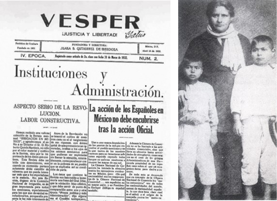 “Mi adhesión a la causa zapatista me llevó de nuevo a prisión; pero fiel a mis ideales, al salir retomé la publicación de mi semanario, [en cuyas páginas me declaré] francamente adicta a la Revolución”. Fotos recuperadas de: VESPER y la revista digital Ómnibus.