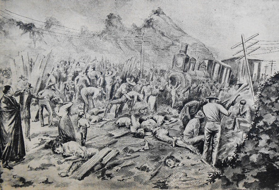 Muertos heridos y mutilados se observan en esta imagen del accidente ferroviario.jpg