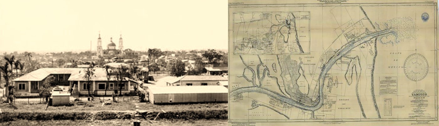 Debido a su riqueza petrolera y a sus actividades ferroviaria y portuaria, Tampico se convirtió en un polo de desarrollo económico para México durante los años de reconstrucción nacional. Fotos recuperadas de: Milenio y El Sol de Tampico.