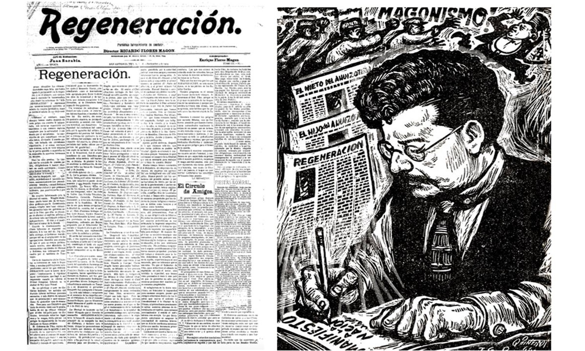 En su segunda época (1904-1905), Regeneración se publicó desde San Antonio, Texas, todos los sábados. Bajo el lema: “Periódico Independiente de Combate, contó con la dirección de Ricardo Flores Magón; Juan Sarabia como Jefe de Redacción y Enrique Flores Magón como administrador. Fotos recuperadas: Regeneración y ¡Tierra y Libertad! El sueño de una Revolución.