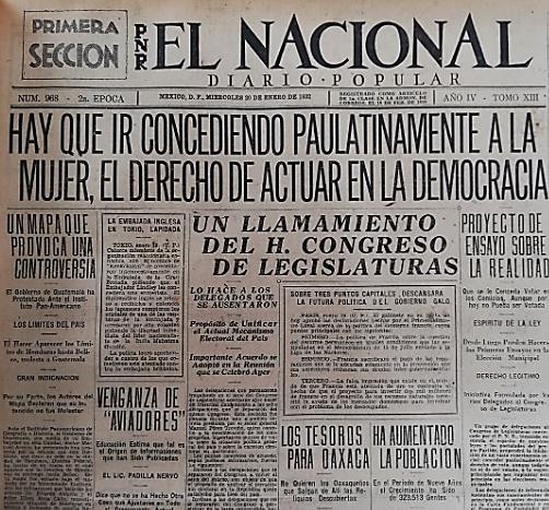 Desde el término de la Revolución, las mexicanas acentuaron su lucha en la consecución de sus derechos y libertades políticas. Imagen recuperada de: El Nacional.