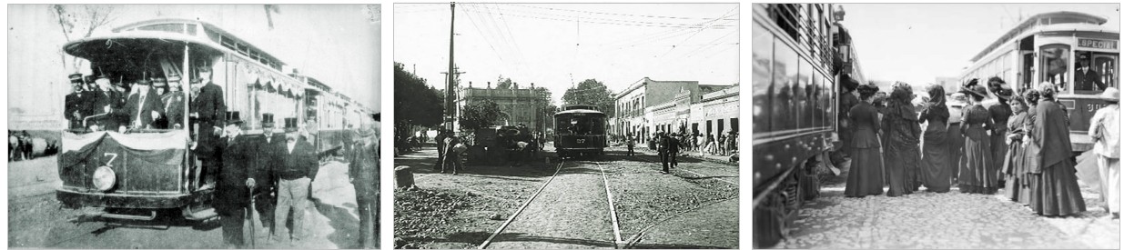 La introducción de la electricidad en el cambio de siglo.jpg La introducción de la electricidad en el cambio de siglo, permitió ofrecer servicios de transporte como el del tren eléctrico, el cual comunicó a las poblaciones de Tacubaya y Tlapan con la ciudad. Fotos recuperadas de: El Tiempo y su Memoria.