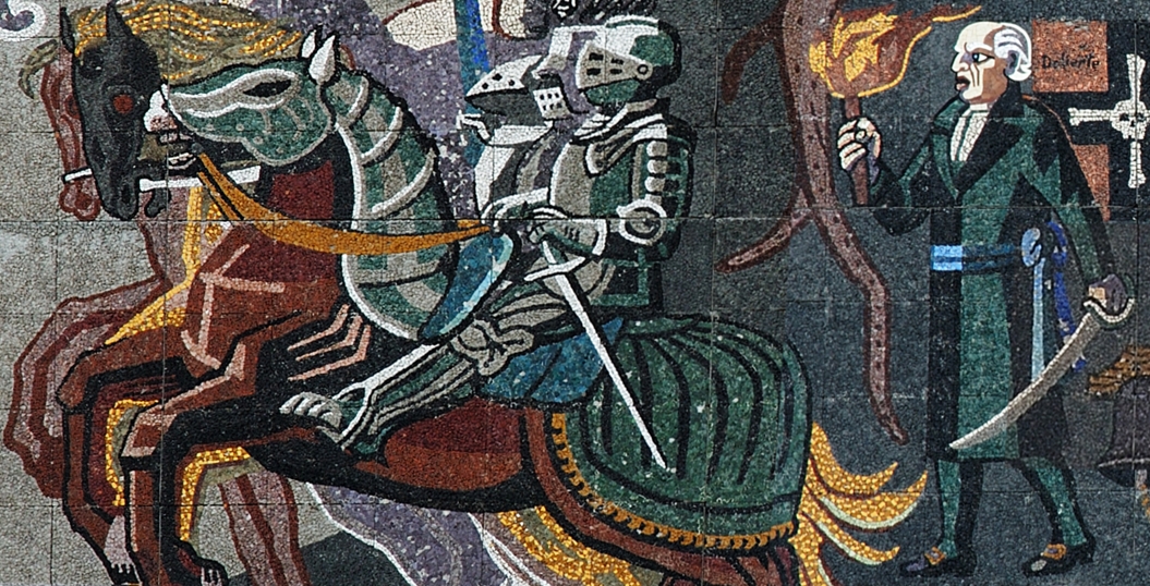 La furia de Hidalgo contra los españoles captada en este mosaico.jpg La furia de Hidalgo contra los españoles captada en este mosaico. SCT.