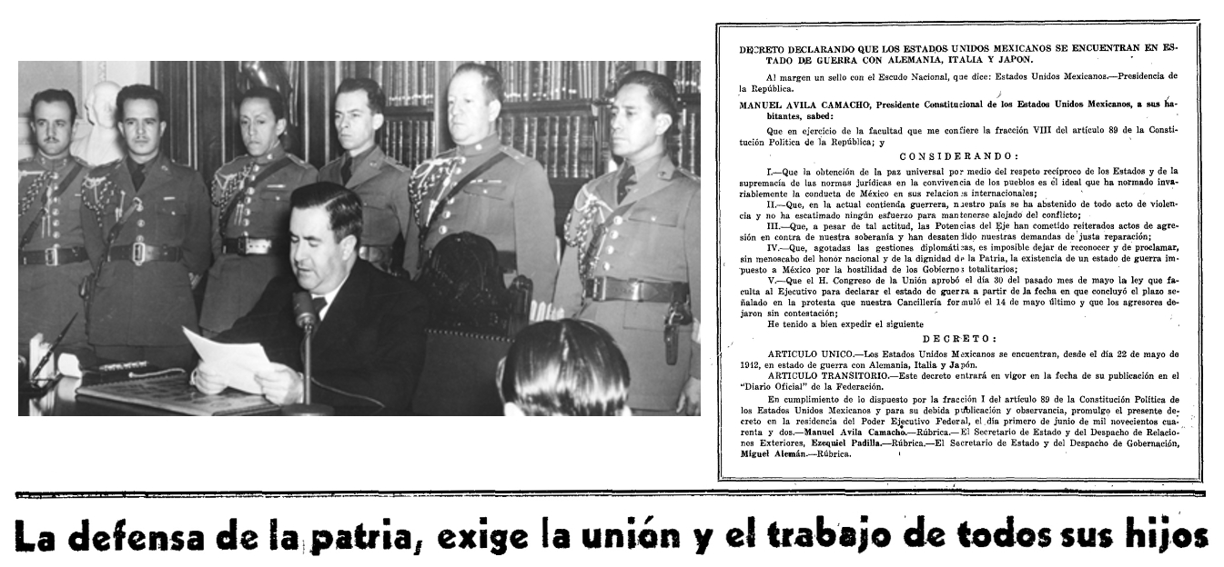 El ingreso de México, el 22 de mayo de 1942, como nación aliada contra las potencias del Eje.jpg