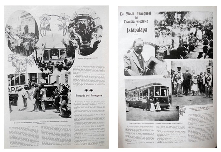 IMAGENES JUNTAS Crónica de la inauguración del tranvía eléctrico de México a Iztapalapa, inaugurado por el presidente Francisco I. Madero. El Mundo Ilustrado 1912.
